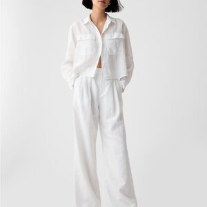 Gap linen cropped button up